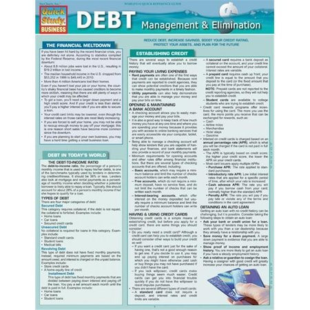 BARCHARTS BarCharts 9781423221524 Debt Management & Elimination Quickstudy Easel 9781423221524
